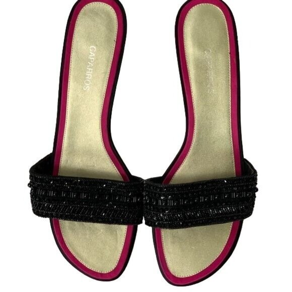 Caparros Sandal Slides With Beaded Strap Size 9.5 - Picture 3 of 3